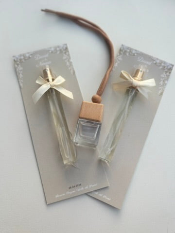 perfume card favors