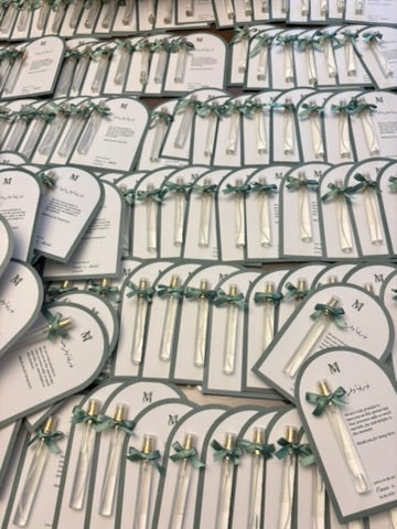 perfume card favors