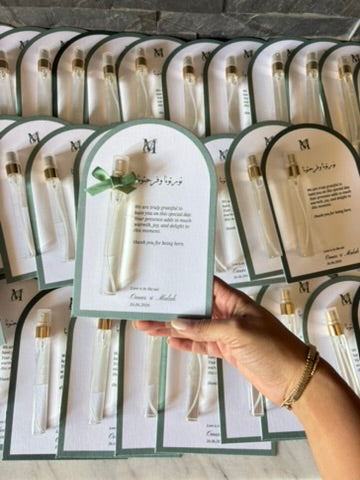 perfume card favors